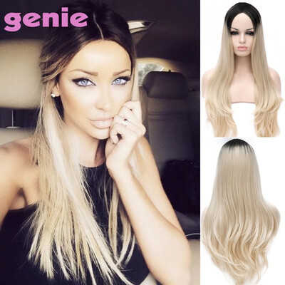 

GENIE New Sexy Long Blonde Women Hiar Wig Full Cospaly Party Wig