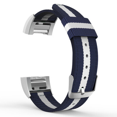 

ECSEM Replacement Nato Band for Fitbit Charge 2 Nylon Watch Strap with Authentic Stainless Steel Hardwar