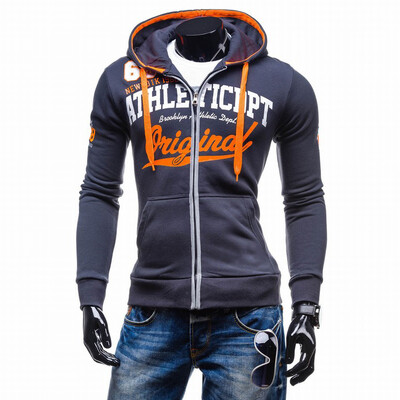 

2017 Hoodies Men Sudaderas Hombre Hip Hop Mens Brand Letter Hooded Zipper Hoodie Sweatshirt Slim Fit Men Hoody XXL