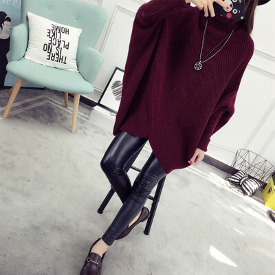 

Autumn and winter long sweater sets of women loose bat shirt sweater thick jacket high collar winter women