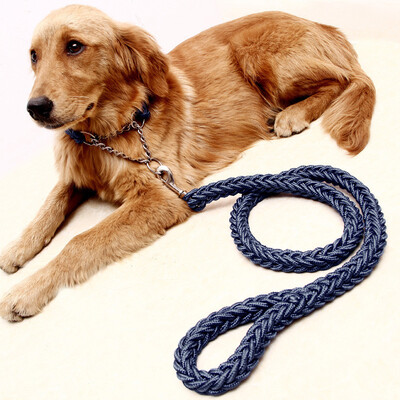 

Han Han Park dog rope dog chain pet traction rope leash dog harness with a rope leash dog Teddy Small Medium Large dog chain No 1-- red lines round rope  No