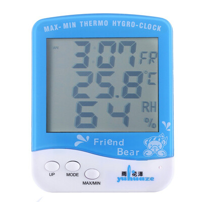 

Yuhuaze portable electronic hygrometer thermometer with time desktop hanging outdoor