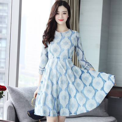 

A long morning 2017 autumn dress long-sleeved fashion Slim was large size women's high waist skirt S71R0016A28L color L