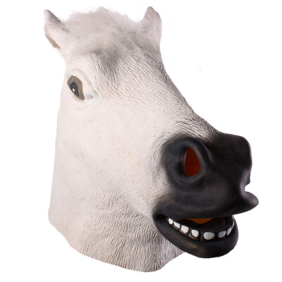 

Full Head Mask Horse Head Mask Creepy Fur Mane Latex Realistic Crazy Rubber Super Creepy Party Halloween Costume Animal Mask