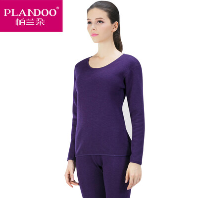 

Palon Duo warm underwear men&women plus velvet thick autumn clothes Qiuku suit German cashmere couple warm underwear suit female models - China Red L