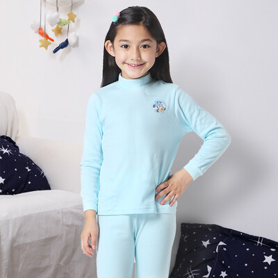 

Disney Disney girls children sky blue Shu skin cotton half-high collar long sleeve underwear sets 28418D1 sky blue 120