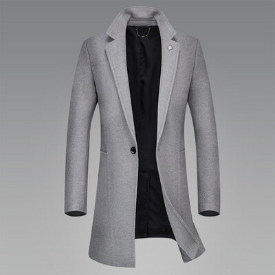

2017 autumn and winter new high-quality men's jacket in the long section of the windbreaker men's atmosphere business Slim long kn