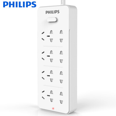 

Philips PHILIPS new national standard eight 18 m socket child protection door master switch plug inserted line board wiring board drag board SPS3821B 93