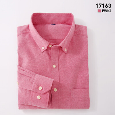 

Business Casual Oxford Textile Men Long Sleeve Shirt Spring Autumn Silm Fit