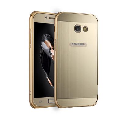 

Luxury Case for Samsung Galaxy A3 2017 Aluminum BumperAcrylic Panel Back Glossy Business Cover for Samsung A320
