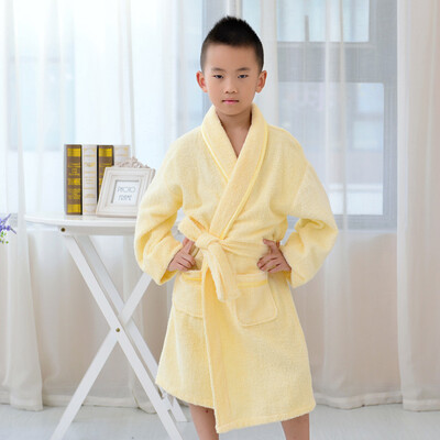 

Xinmeishu children&39s bathrobe towel material boys&girls cotton padded bathrobes absorbent warm nightgown autumn&winter