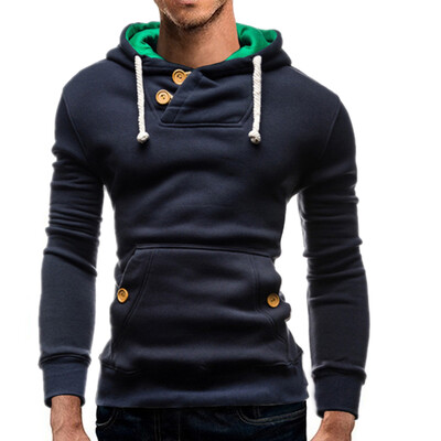 

Brand 2017 Hoodie Solid Color Button Hoodies Men Fashion Tracksuit Male Sweatshirt Off White Hoody Mens Purpose Tour Hoodie