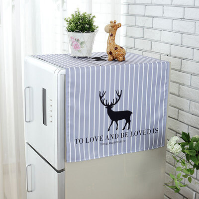 

Yuanyuan Nordic deer double door refrigerator cover cloth dust cover washing machine cover cloth with cover towel 70160cm