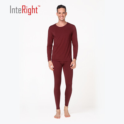 

INTERIGHT autumn and winter clothing Qiuqi men base round neck thermal underwear suit black