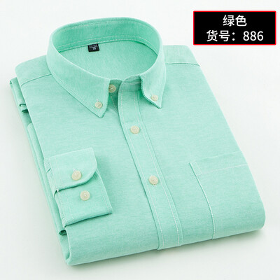 

Casual Men Long Sleeve Shirt Spring Silm Fit Oxford Textile Solid Color