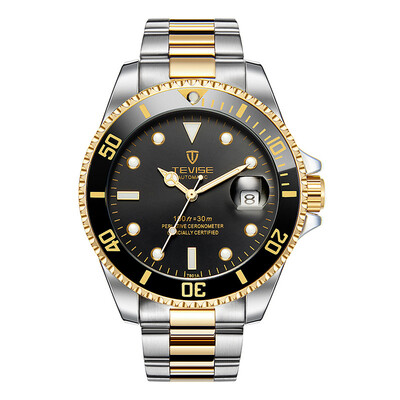 

New Fashion Luxury Luminous Green Water Ghost Full Automatic Mechanical Wristwatch Stainless Steel Belt Waterproof Mens Watches