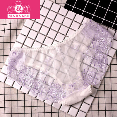 

Madallo Ladies Underwear Sexy Lace Underwear Women Transparent Mesh Yarn Pants