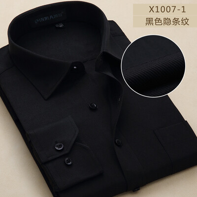 

Men Long Sleeve Shirt White Collar Fashion Profession Solid Color Spring Autumn