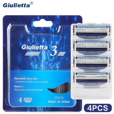 

Giulietta Razor Blade 4 pcs / Lot High Quality Shaving Razor For Men Stainless Steel Material3 Layer Blades GF1318