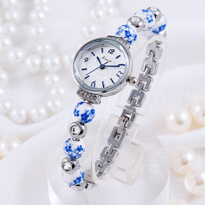 

Chinese Style Womens Watch With A Porcelain Watchband Fashion Quartz Watch