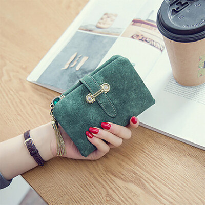 

2017 new wallet lady Korean frosted draw with a female wallet wallet tassel pendant purse