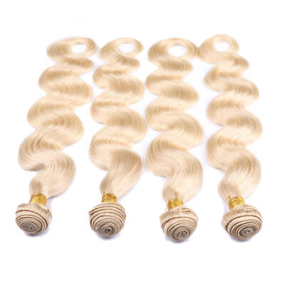 

Blonde Malaysian Hair 4Pcs Lot Human Virgin Hair Extensions 7A Grade Malaysian Body Wave 12"-24" Color 613 Blonde Virgin Hair