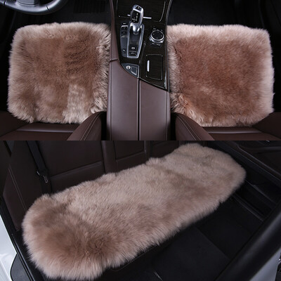 

Great Wall Shixi wool cushion in the long hair cushion winter car seat car home dual-use three-piece light coffee color