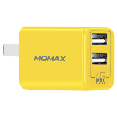 

MOMAX small yellow charger foldable dual USB output fast charge charger charging head mobile phone tablet mobile power universal charging plug yellow