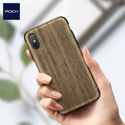 

Rock (ROCK) Apple X / 10 Mobile Shell iPhoneX / 10 Обложка All-in-one Anti-drop Silicone Soft Shell Element Series Woodgrain Black Rose