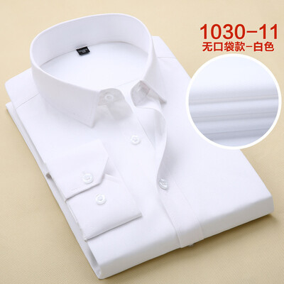 

Business Gentleman Men Long Sleeve Shirt Spring Autumn Silm Fit Fahion Solid Color