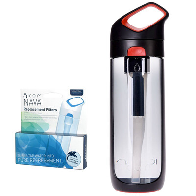 

Cool water KOR NAVA Xuan love cup summer sports straw cup coconut shell activated carbon sports kettle to send filter black&red 650ML HBK-NAV004