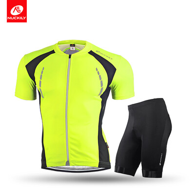 

NUCKILY Cycling Jerseys Sets Men's Bicycle Riding Short Sleeve Suit Road Cycling Suits