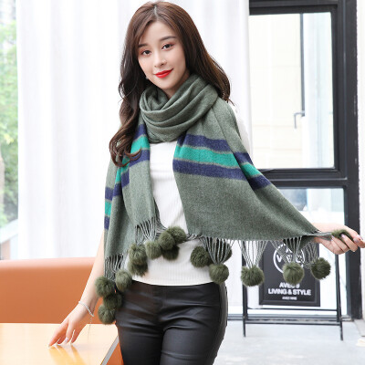 

Shanghai stock STORY Of SHANGHAI ladies scarves autumn&winter warm thick shawl army green