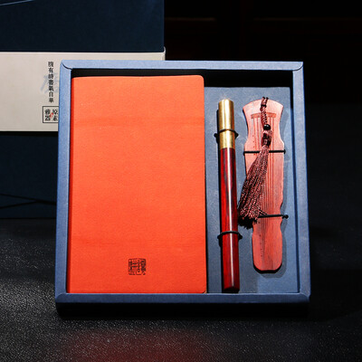 

Weilong Chinese style featured craft gift classical bookmark set book pen business gift to send customers to send teacher birthday gift red three-piece