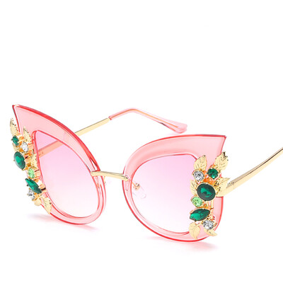 

Peekaboo rhinestone cat eye sunglasses women designers luxury black cat eye sun glasses sexy shades for women uv400