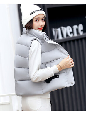 

2017 new feather cotton vest female autumn and winter Korean version of the short section of the students cotton jacket women's co