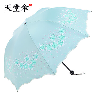 

Cntomlv umbrella ultraviolet radiation beach umbrella Black glue sun umbrella lady bumbersoll three folding dual purpose fresh and