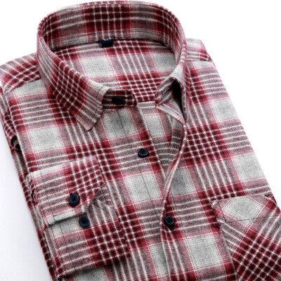 

2017 fashion new comfortable men's cotton casual flannel shirt cotton men's lattice long-sleeved shirt