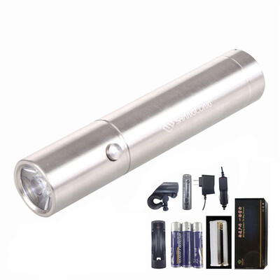 

Shangrong outdoor light flashlight sets of her stainless steel imports CREE Q5 bulb 3 files dimming (lithium battery + charger) SL-E31
