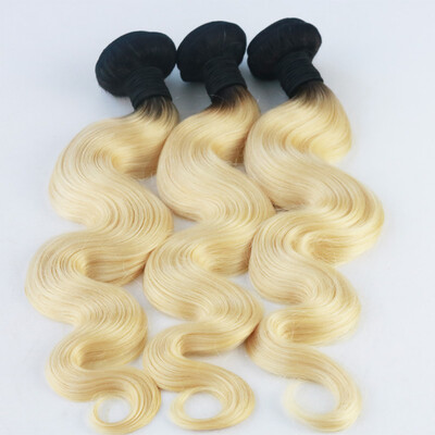 

High Quality Hair Weaves 3PcsLot Brazilian Virgin Hair Ombre Color Body Wave Hair Bundles Extensions Free Shipping