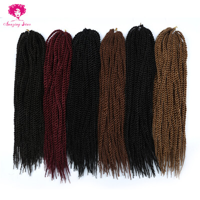 

Amazing Star 3 Pack 18 Inch Brazilian Crotchet Braids Synthetic Braiding Hair Extensions Senegalese Twist hair 210gpack 530 Color