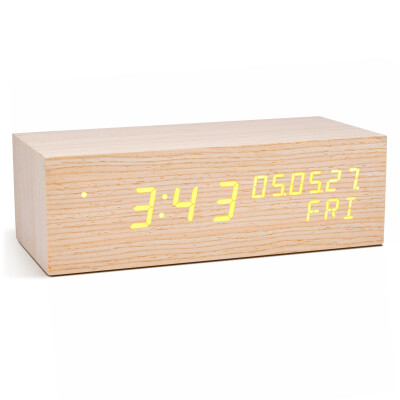 

Alarm Clock Student Sound Control LED USB Solid Wood Desk Clocks Digital Tempreture Display Light LED Alarm Clock Orange Clock