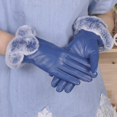 

Ms. winter sheep skin leather gloves warm