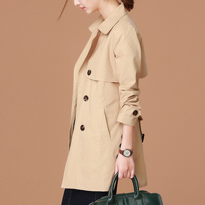 

City plus CITYPLUS 2017 autumn&winter new women&39s arts&crafts wild loose casual windbreaker women long section coat CWWT179264 khaki M