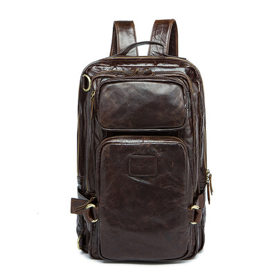 

DALFR Cowhide Luggage Bags Men 18 Inch Fashion Travel Bags Genuine Leather Backpacks Mens Shoulder Bags Brand 2017