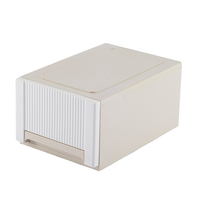 

Space workshop storage cabinet stackable drawer cabinet with wheels childrens clothing toy storage box Japanese style white single layer