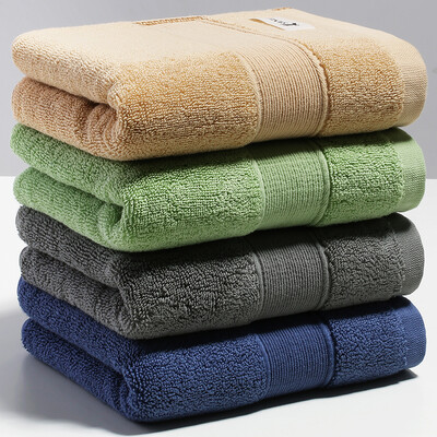 

Sanli combed cotton satin file star hotel thickened a large towel 35 × 76cm cotton soft absorbent wash face towel 165 grams of khaki
