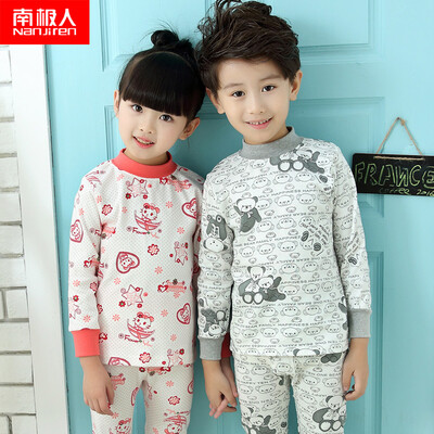 

Antarctic Nanjiren children underwear boys&girls in the end of the collar Qiuqiu pants pajamas cotton wool suit naughty monkey 110