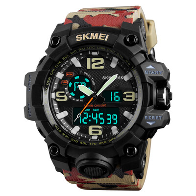 

Time beauty skmei watch men&39s sports watch outdoor young students luminous dual display electronic watch camouflage 1155