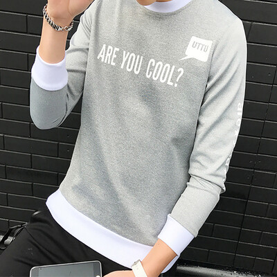 

Fall new sets of sweater men's round neck collar loose underwear students long sleeve coat tide male jacket